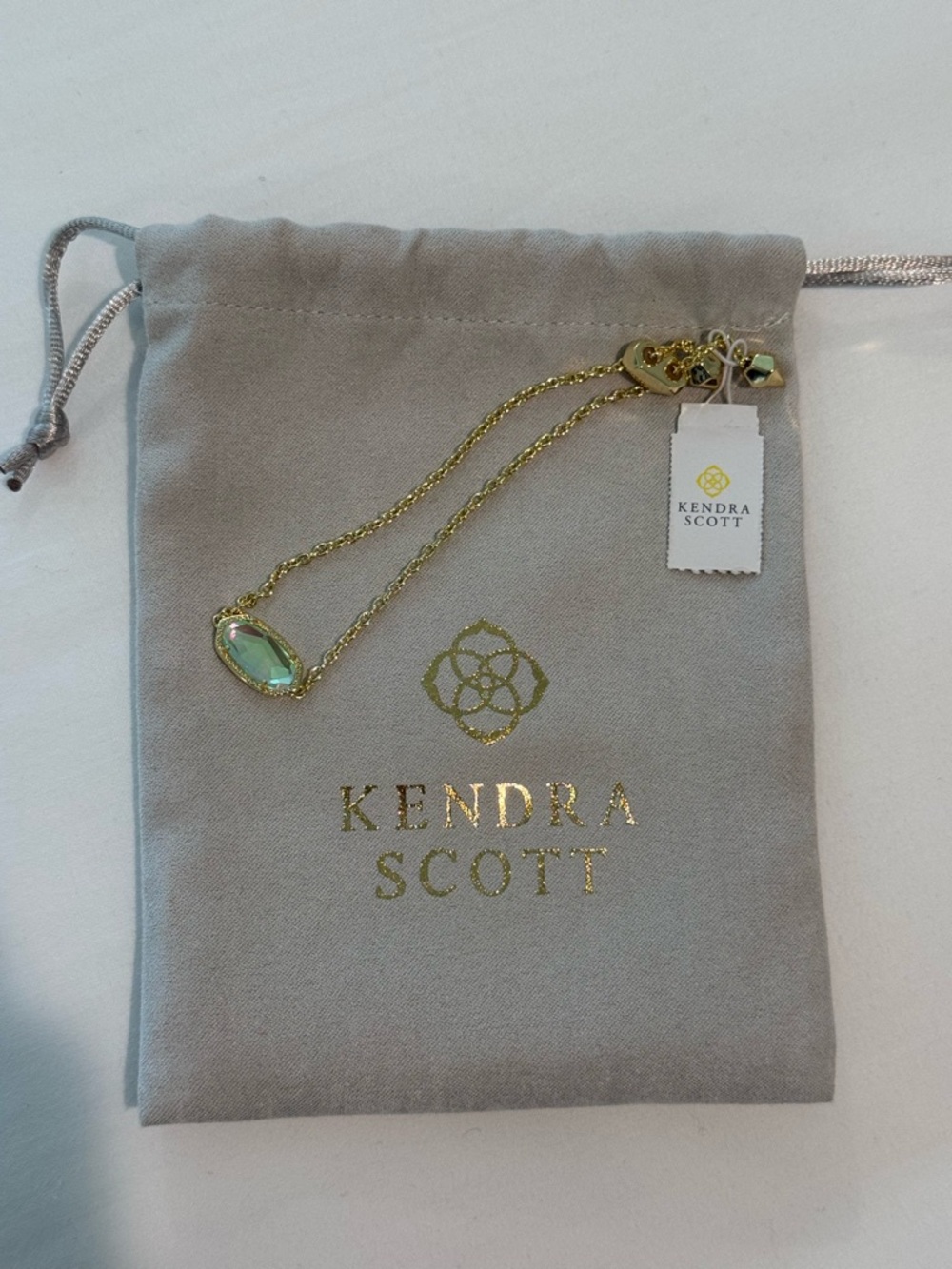 NWT Kendra Scott Elaina Bracelet Gold Dichroic Glass